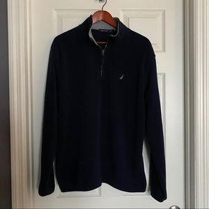 Nautica Mens Navy 1/4 Zip Pullover, Size Large